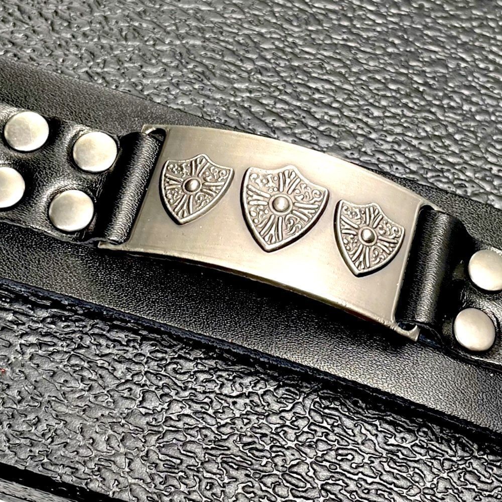 Men’s Shield Leather Band l Bracelet l Unisex l New